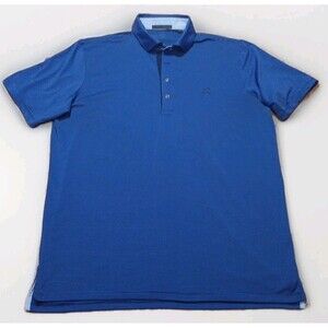 Greyson Polo Shirt Mens Large Blue Striped Lightweight Stretch Golf Casual